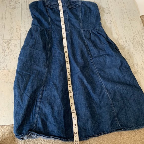 Mossimo Denim Jean Strapless Fit Flare Dress M - Picture 9 of 9